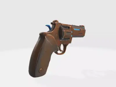 Steampunk Revolver Low-poly 3D model buy