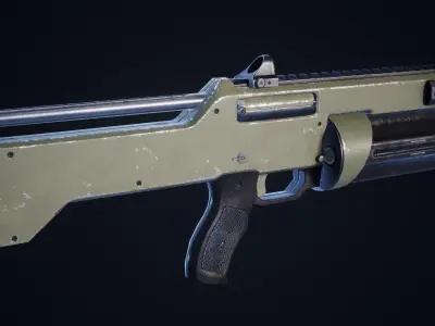 Combat Shotgun Low-poly 3D model