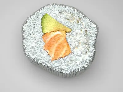 Sushi Roll With Sesame Seeds 3D model
