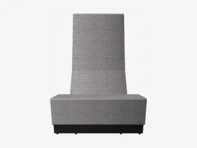 Seating - Contemporary - Extension - High Back - Round Low-poly 3D model