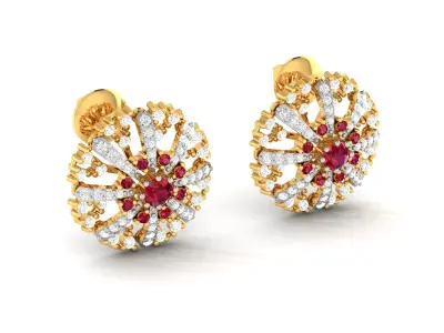 Women Earring 3dm STL OBJ FBX Render Details 3D print model