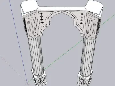 indian jodhpuri stone arch Low-poly 3D model