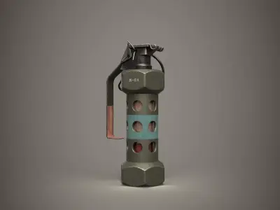 M84 stun grenade PBR low-poly game ready Low-poly 3D model