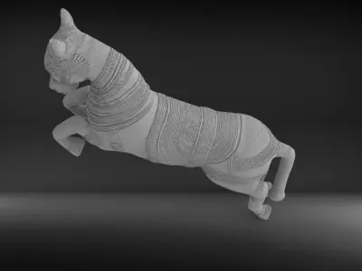 Sculpture of horse  Low-poly 3D model
