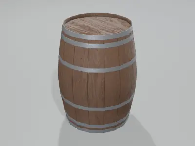 Heavy Toasted Lowpoly Hogshell Barrel Low-poly 3D model