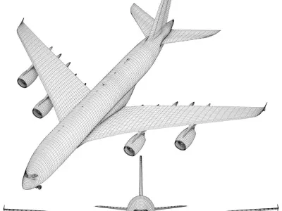 Airbus A380-800 aircraft 3D model