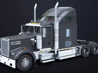 Heavy Truck Chassis 02 Generic Black All PBR Unity UE Textures Low-poly 3D model