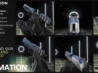 Desert Eagle FPS Animation Low-poly 3D model