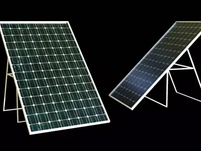 Solar panel on a mount Low-poly 3D model