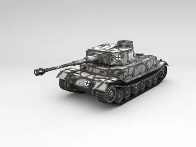 Low Poly VK4501 Tiger P Low-poly 3D model