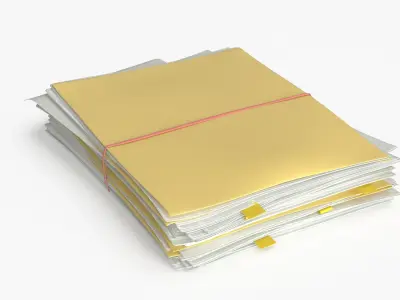  Pile of Paper Files Archive stack Set of 3 