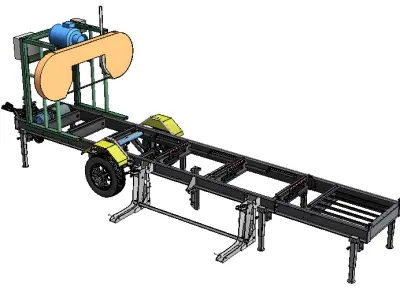 Mobile Band Sawmill 3D model