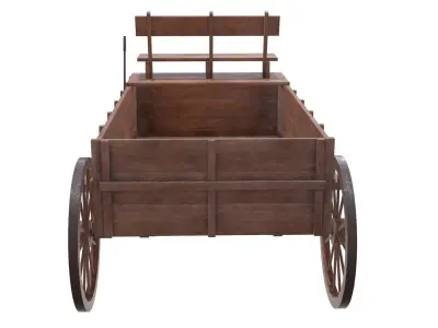 wagon wooden 3D model