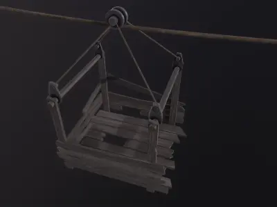 Rope way 3D Model Low-poly 3D model