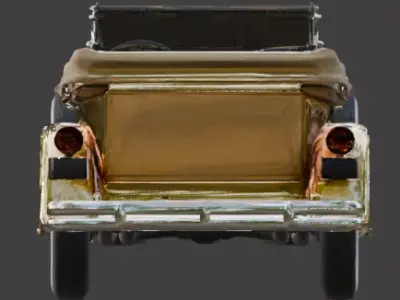 24K Gold Plated 1920s Luxury Phaeton 3D Model Low-poly 3D model