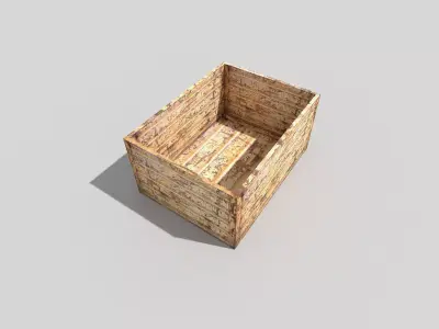 low poly metal crate Low-poly 3D model order