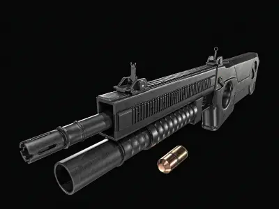 Modular Rifle Caseless   MR-C Low-poly 3D model