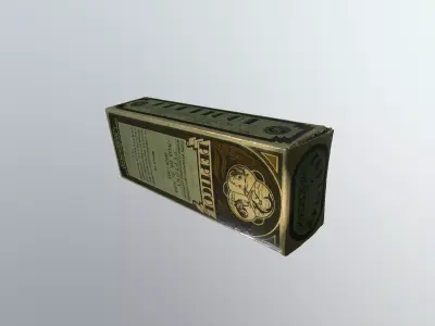 Vintage Pharmaceutical Box - Realistic 3D Medicine Box 4K Free 3D model