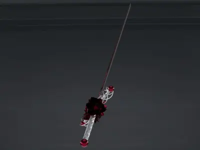 Red Sword Low-poly 3D model