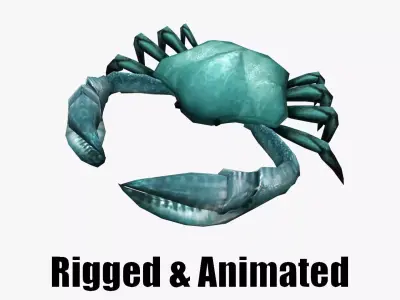 low-poly aniamted crab Low-poly 3D model