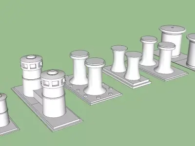 Marine Bollards 3D model