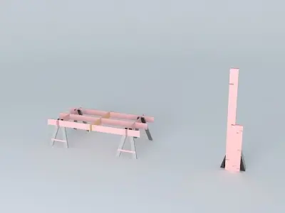 Saw Horses Free 3D model purchase