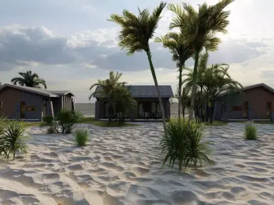 Hotel Beach 3D model buy