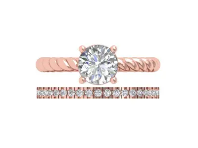  Solitaire Engagement Ring 3D print model shop