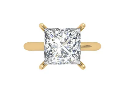 Princess Solitaire Ring 3D print model order