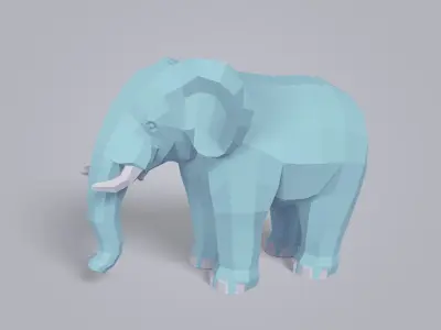 Cartoon Elephant Low-poly 3D model buy