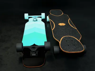 Rigged Longboard - Factory New Low-poly 3D model