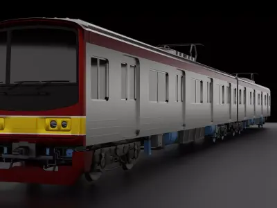 Commuter Train Low-poly 3D model