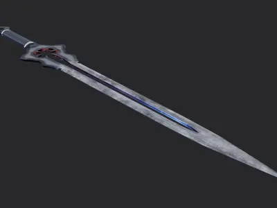Black Fantasy Sword Free low-poly 3D model