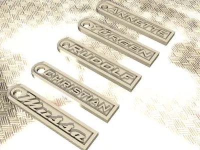 3d printing set of metal badges Free low-poly 3D model