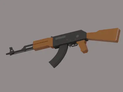 AK47 gun Low-poly 3D model order