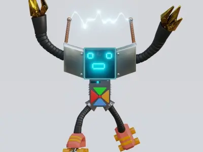 Cute child cartoon robot dream  3D model
