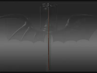 Plague Doctor Cane Low-poly 3D model