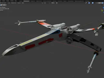 X-Wing T-65 Low-poly 3D model