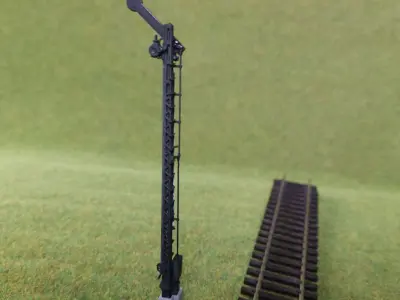 Railway Semaphore single arm static clear way 1-87 resin 3D print model