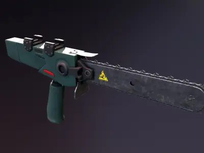 Rifle Chainsaw Attachment Low-poly 3D model