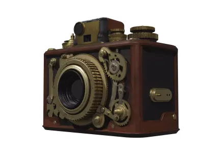 Industrial stylized camera vintage Low-poly 3D model