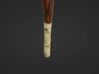 wood mace Free low-poly 3D model