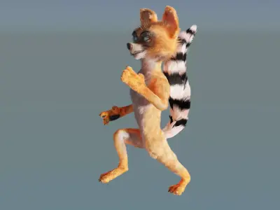 Raccoon - Rigged version - Cartoon style - low poly 3D model Low-poly 3D model
