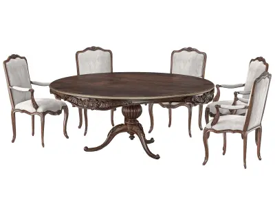 andrea fanfani round table and chair 734 3D model