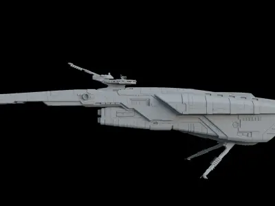 Sci Fi Spaceship - Patrol Cruiser 3D model