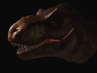 Animated dinasour head Free low-poly 3D model