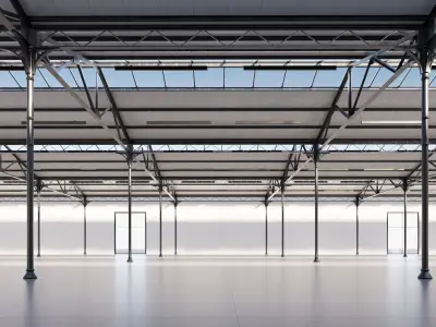 Industrial buildin with interior 1 3D model
