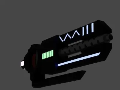 low-poly cyber gun Free low-poly 3D model