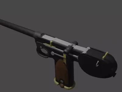 C93 Pistol -Rigged Low-poly 3D model
