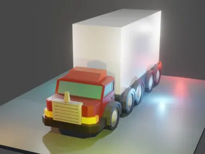 Truck for game  Free low-poly 3D model
